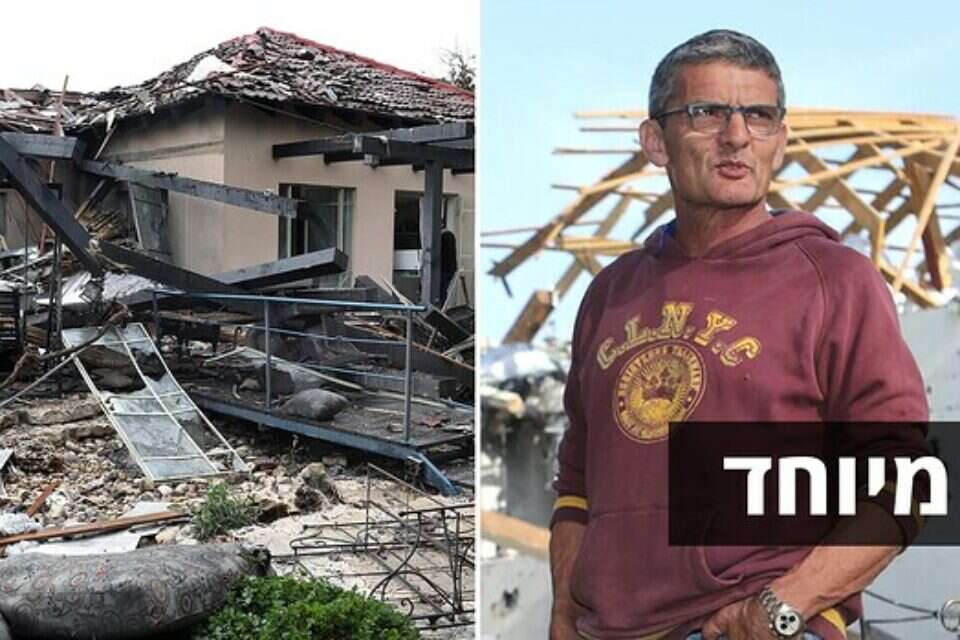 רוברט וולף וביתו ההרוס // צילום: גדעון מרקוביץ' ,