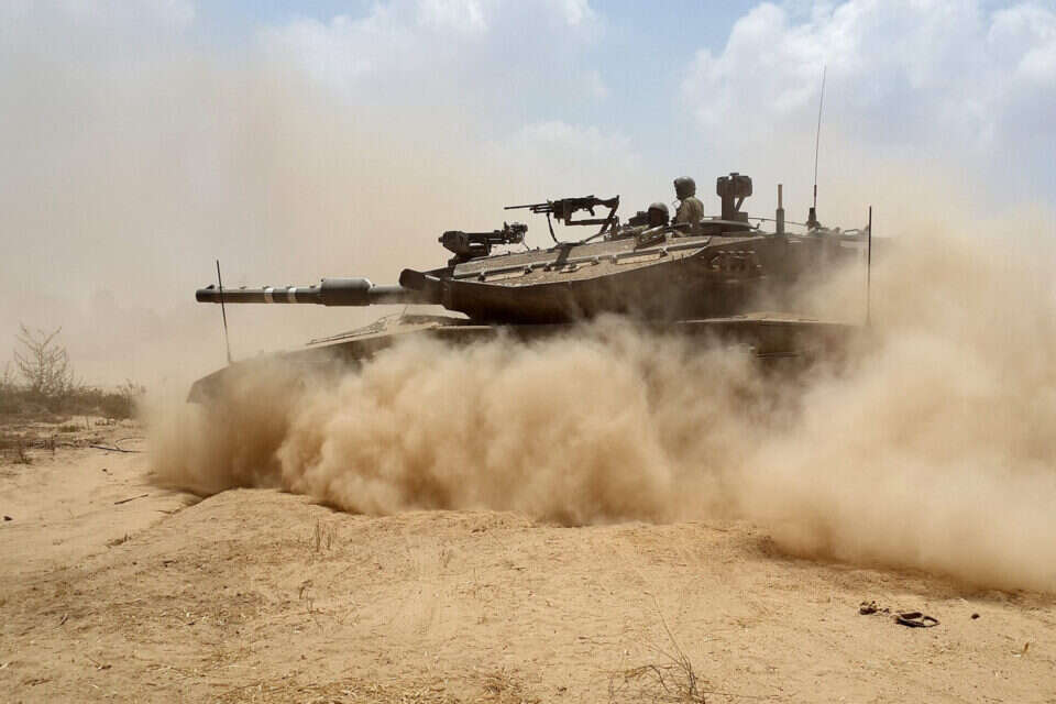 טנק צה"ל ביצע ירי לעבר עמדת חמאס // צילום ארכיון: משה שי , 