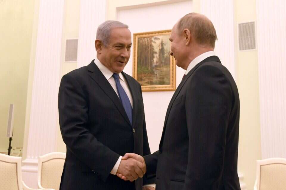 בנימין נתניהו וולדימיר פוטין בפגישתם במוסקבה // ארז לין ,