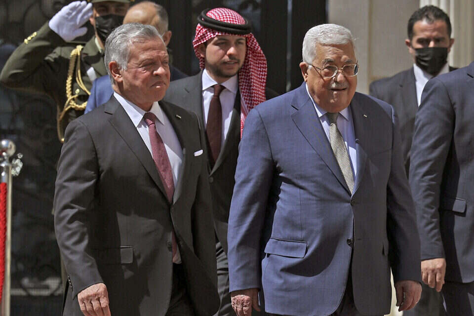 אבו מאזן ועבדאללה מלך ירדן , AFP