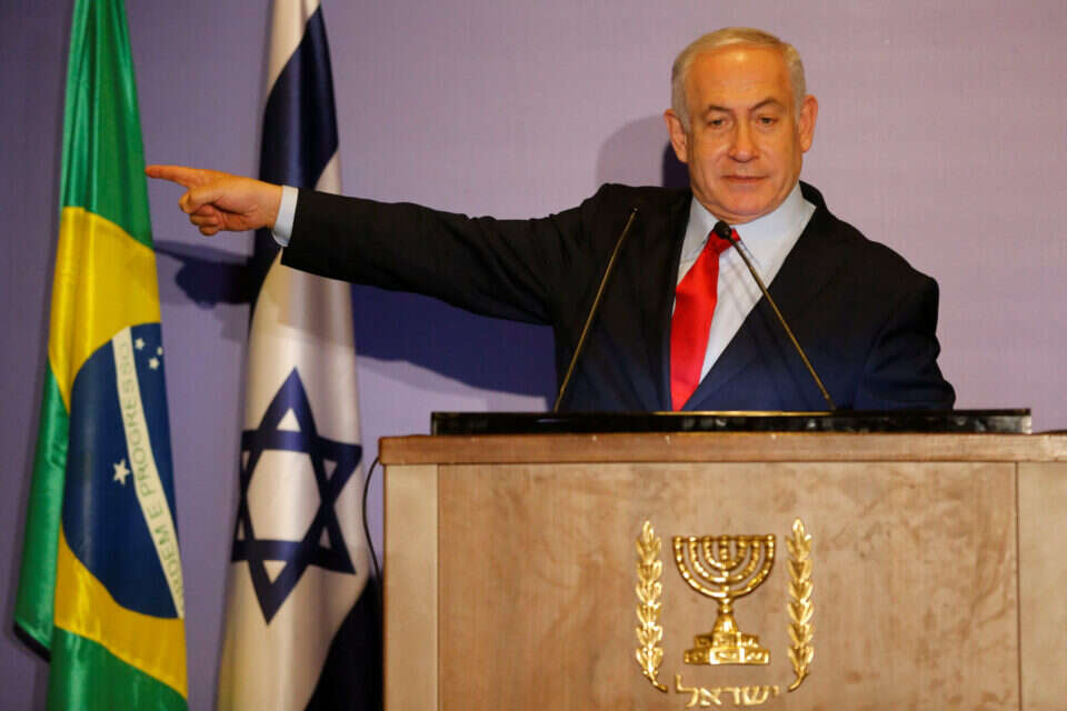 ראש הממשלה נתניהו במסיבת העיתונאים בברזיל ,