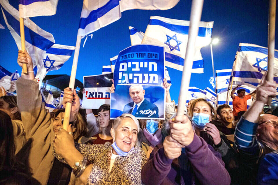 הרטוריקה של נתניהו היתה של נאום בחירות. ההפגנה בירושלים, השבוע , אורן בן חקון