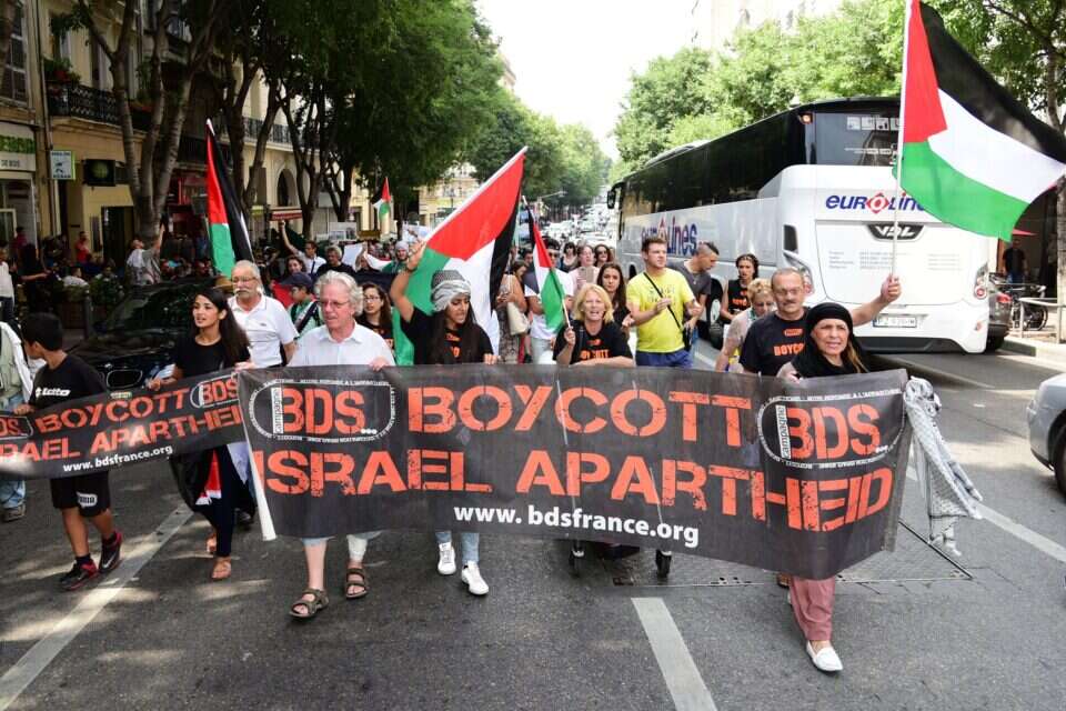 מפגיני ארגון ה-BDS בעיר מרסיי שבצרפת // צילום ארכיון: CITIZENSIDE ,
