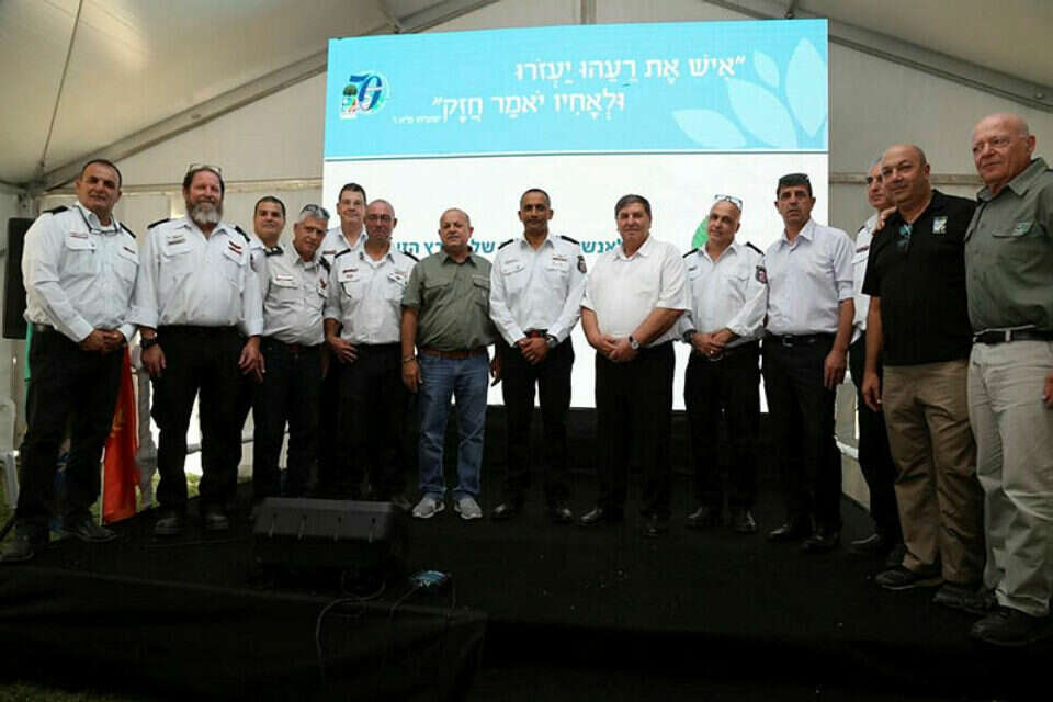 לוחמי האש ועובדי קק"ל בטקס ההוקרה  , 