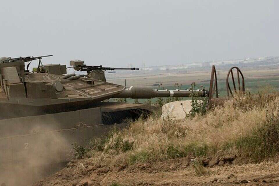 טנק מרכבה מול רצועת עזה בחודש מארס, 2018 , 