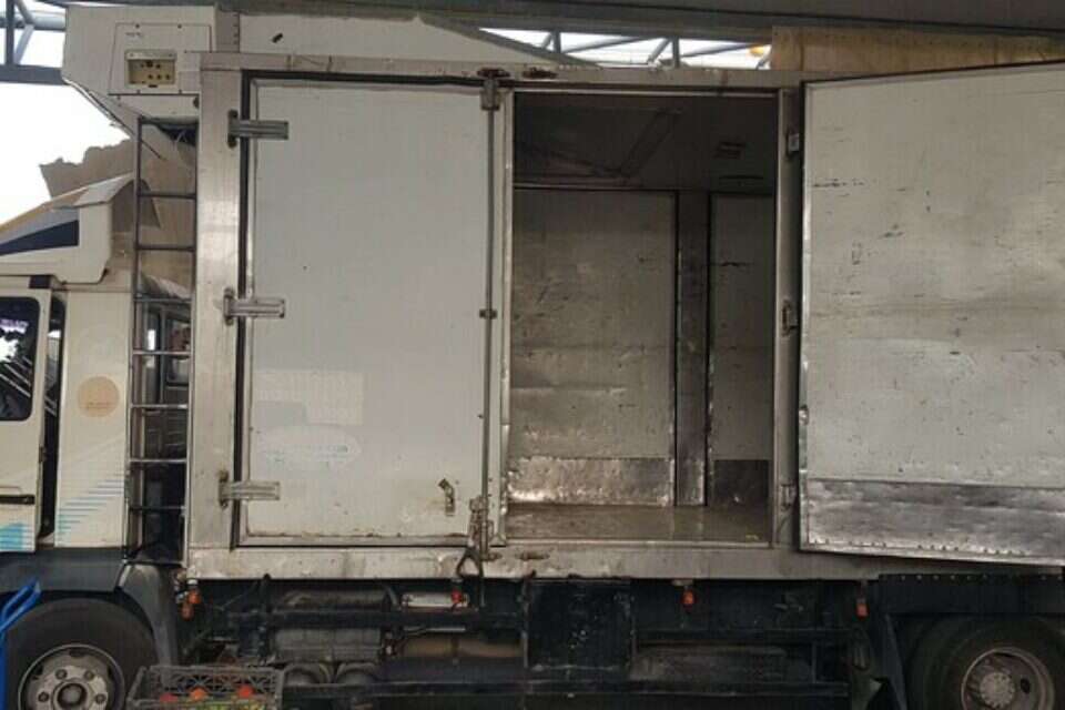 המשאית שנתפסה // צילום: רשות המעברים משרד הביטחון ,