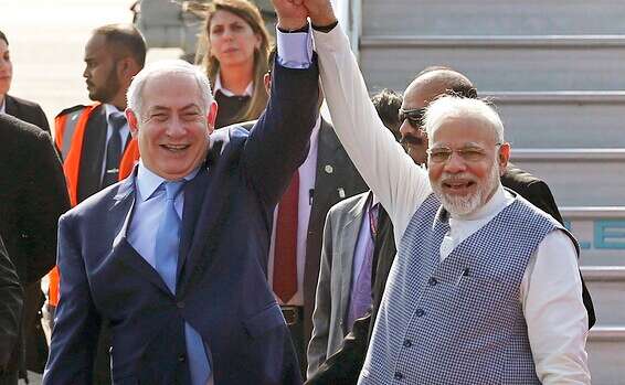בנימין נתניהו וראש ממשלת הודו נרנדה מודי , צילום: AP