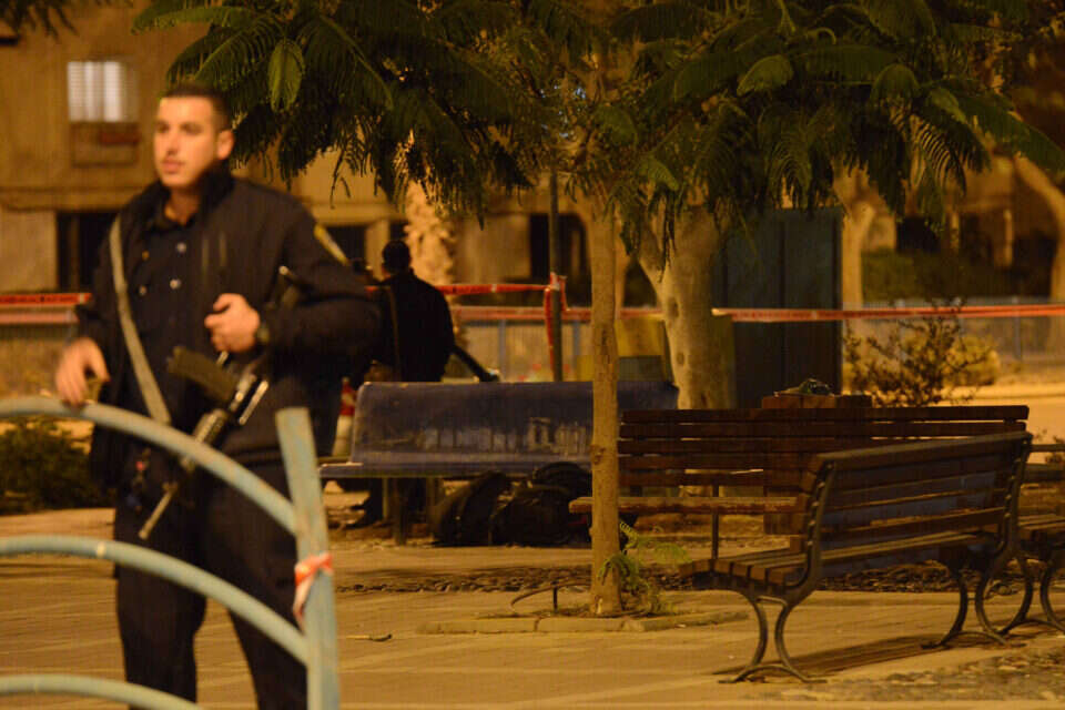 צילום: דודו גרינשפן // זירת הפיגוע בערד ,