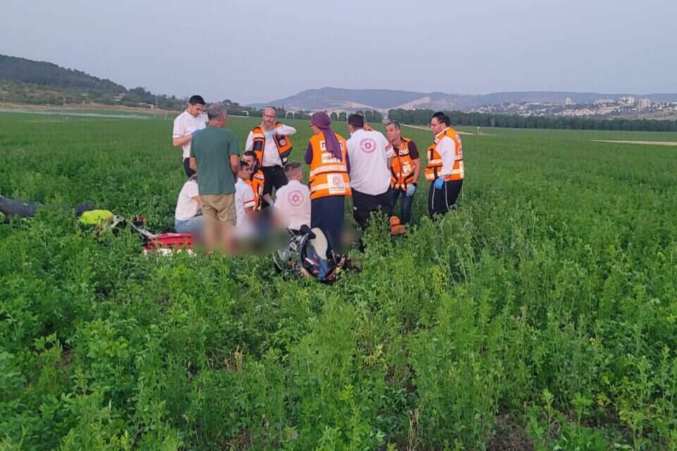 זירת התאונה סמוך לקיבוץ צרעה , דוברות איחוד הצלה