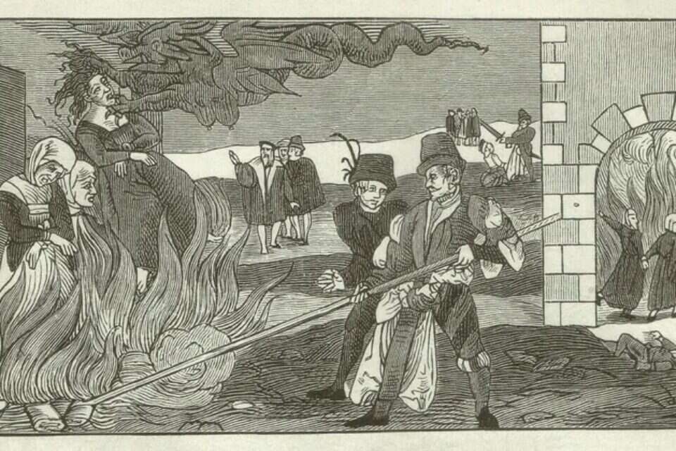 העלאת מכשפות על המוקד בגרמניה, 1555 , GettyImages