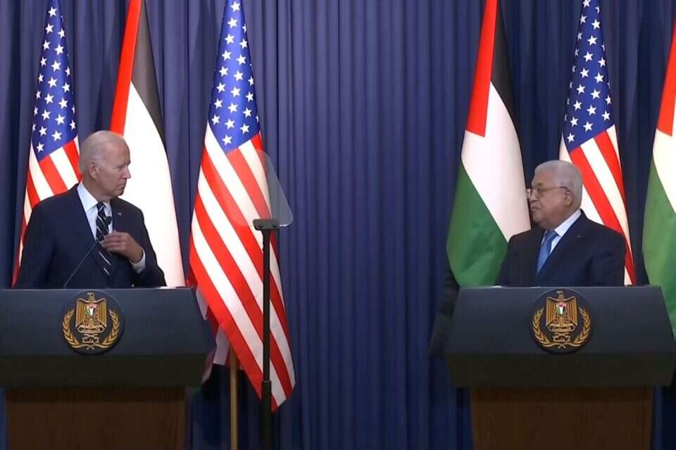 ביידן לצד אבו מאזן בבית לחם , רויטרס