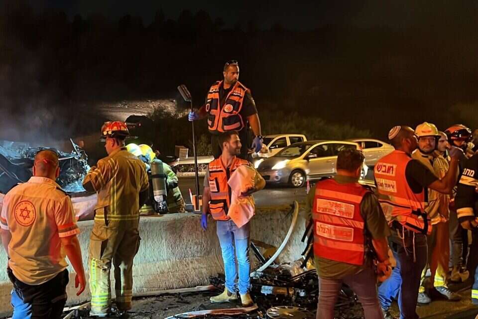 זירת התאונה בכביש 5 , דוברות איחוד הצלה