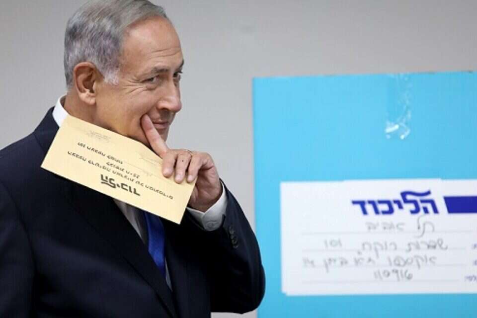 יו"ר האופוזיציה וראש הממשלה לשעבר ביבי נתניהו מצביע בבחירות המקדימות בליכוד , גדעון מרקוביץ'
