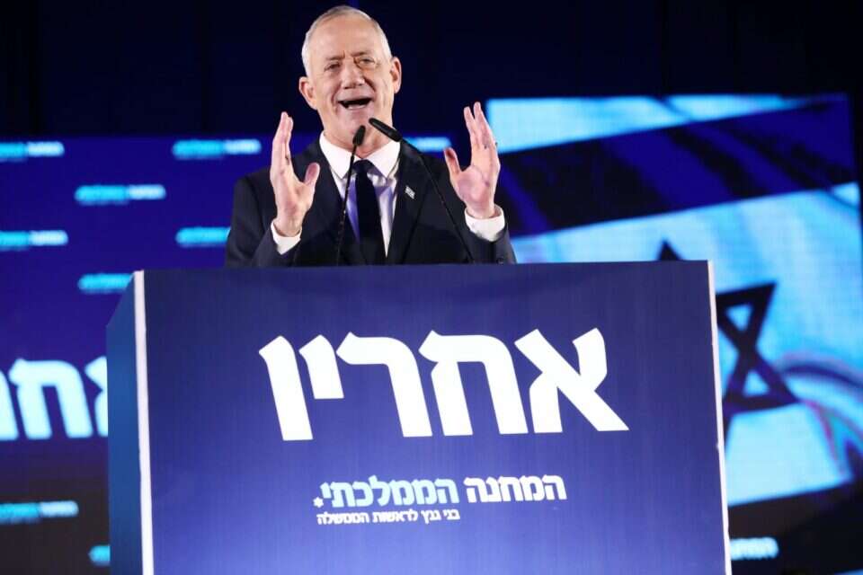 גנץ נואם באירוע ההשקה , גדעון מרקוביץ'