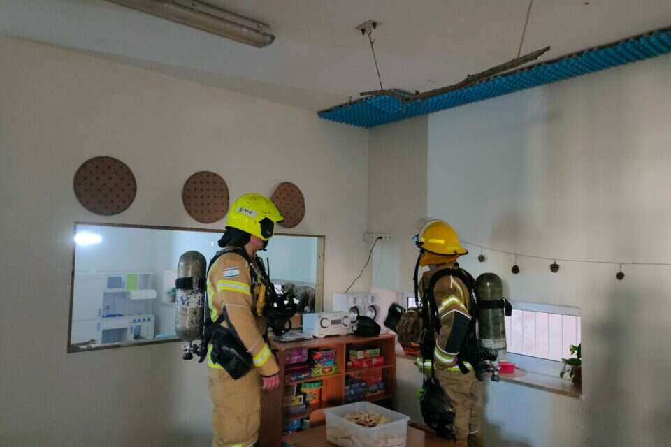 כוחות כיבוי והצלה בגן הילדים בחיפה , דוברות כבאות מחוז חוף
