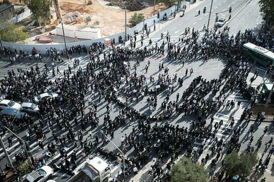 הפגנת החרדים בירושלים // צילום: אורן בן חקון , 