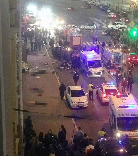 זירת התאונה בחרקוב // צילום: משטרת חרקוב