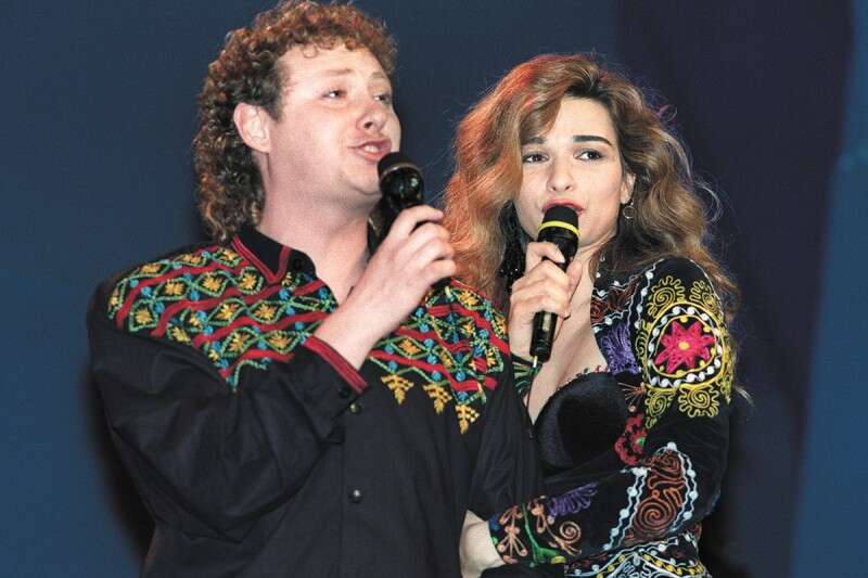 דץ ודצה באירוויזיון בבגדים שעיצב מינקובסקי. "חיבור עוצמתי בין הבגד לבין השיר" // צילום: אי.אף.פי