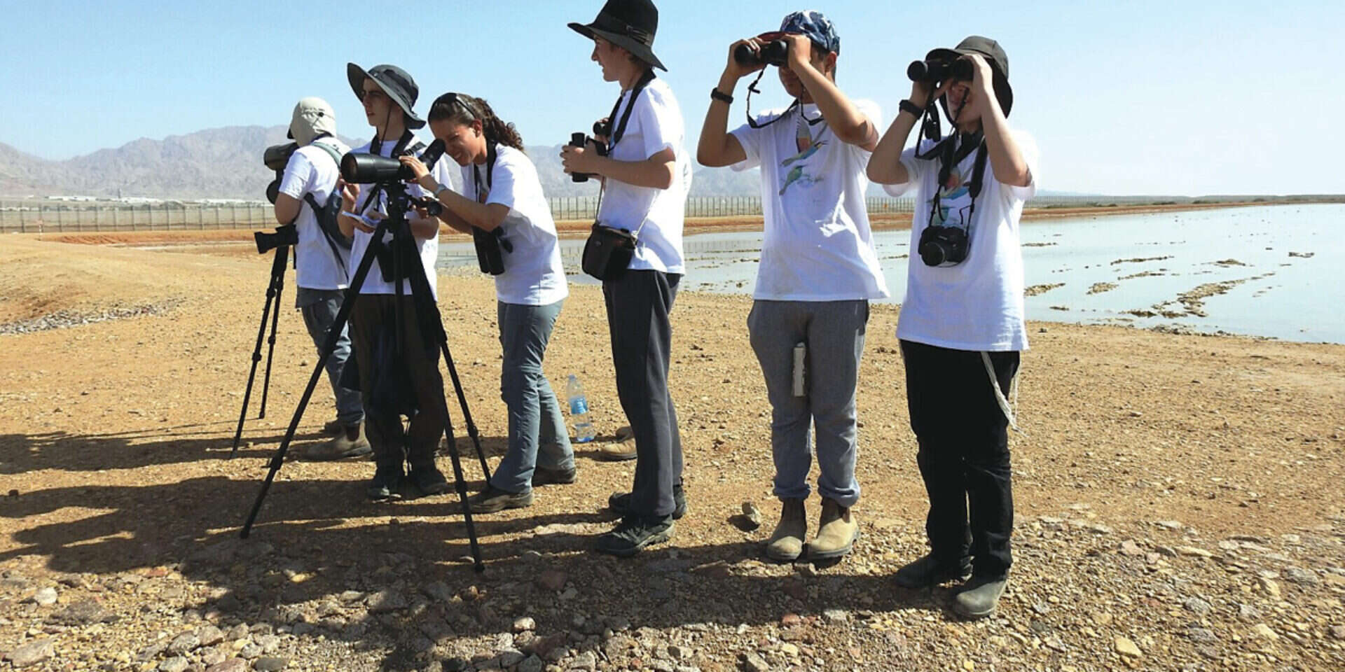 "ילדים שהם צפרים יכולים לעזוב את השולחן בכיתה כי ראו ציפור מסוימת וללכת אחריה". אחת הקבוצות הצעירות בזמן התחרות // צילום: דב גרינבלט // "ילדים שהם צפרים יכולים לעזוב את השולחן בכיתה כי ראו ציפור מסוימת וללכת אחריה". אחת הקבוצות הצעירות בזמן התחרות ,