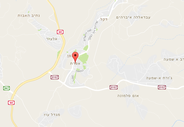 פיגוע דקירה ברחוב בישוב אפרת // צילום: גוגל מפות