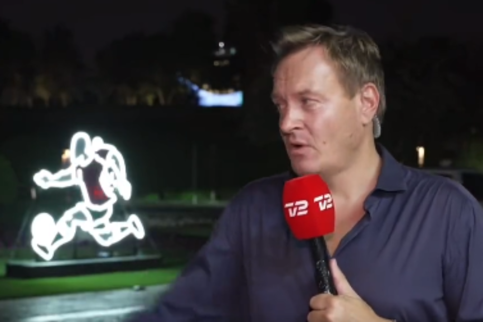 ראסמוס טאנטהולדט, כתב מרשת הטלוויזיה TV2 של דנמרק , צילום מסך