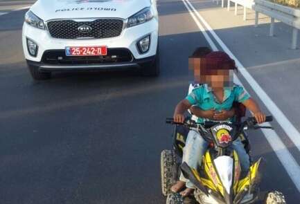 Two toddlers, aged 2, caught driving ATV on Israeli highway