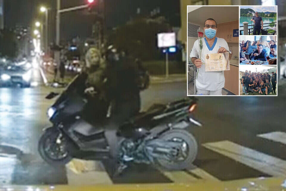 יורי וולקוב על רקע זירת הרצח