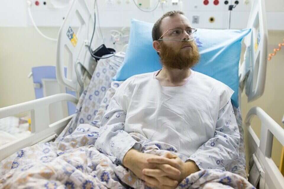 ריבקין בבית החולים, אתמול // צילום: נעם ריבקין פנטון // ריבקין בבית החולים, אתמול ,