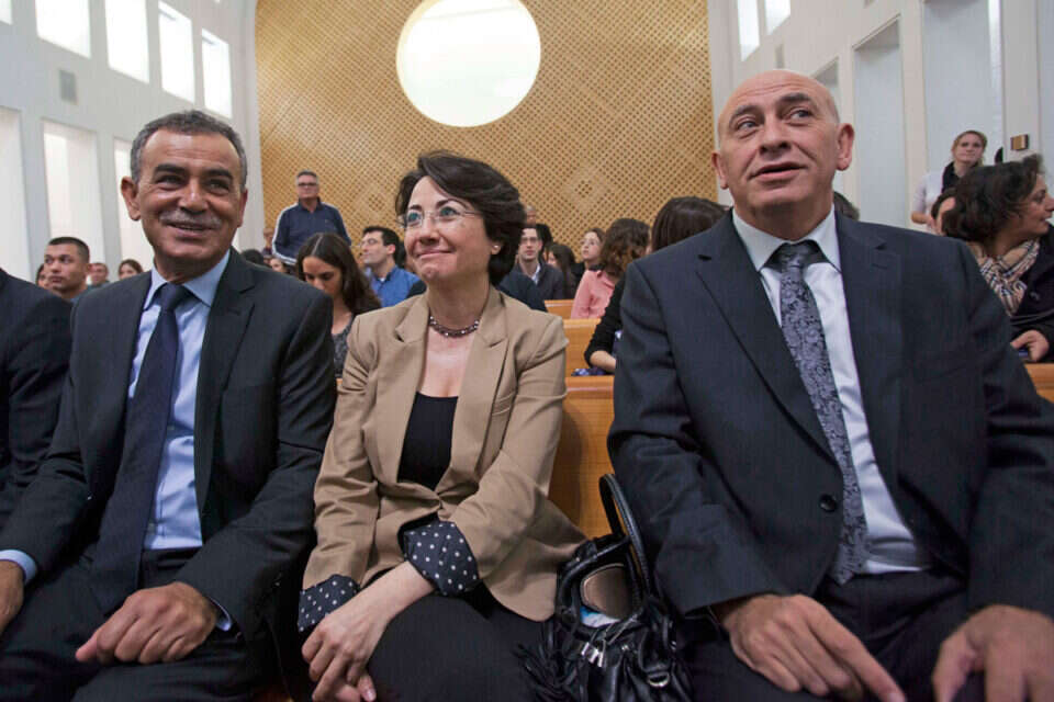 הח"כים מסיעת בל"ד. גטאס, זועבי וזחאלקה // צילום: קונטקט // הח"כים מסיעת בל"ד. גטאס, זועבי וזחאלקה ,