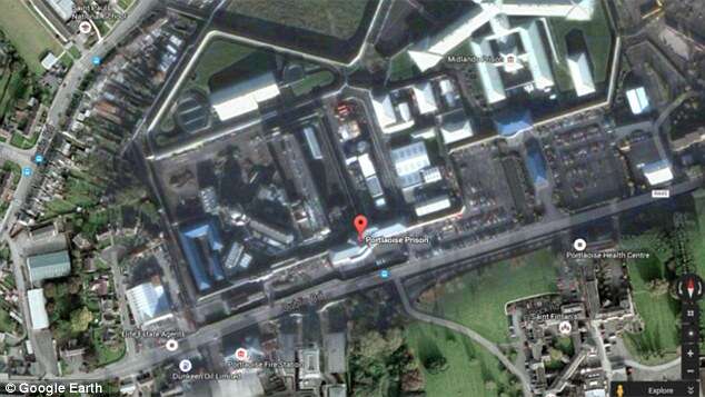 מונע תכנון בריחות. כלא פורט-לאויז, אירלנד // צילום: google earth