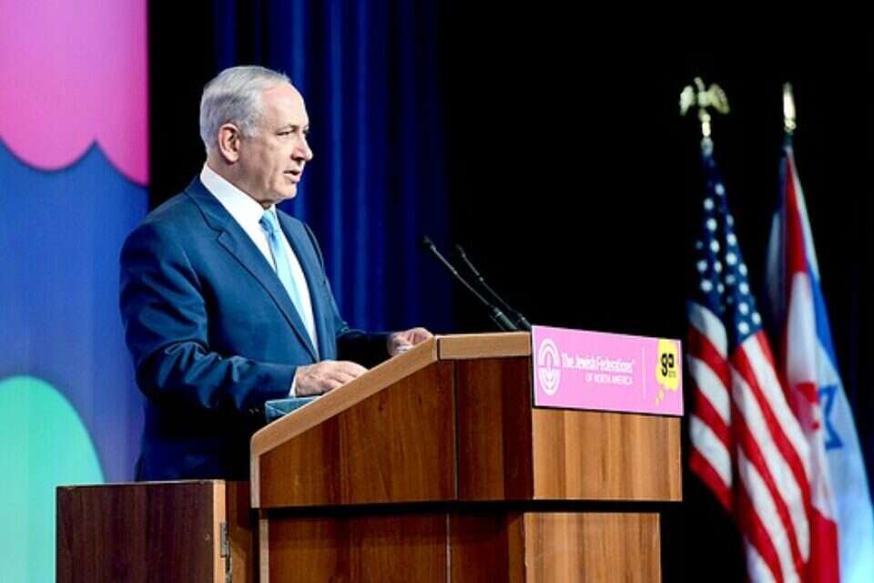 נתניהו בכנס // צילום: חיים צח, לע"מ // נתניהו בכנס ,