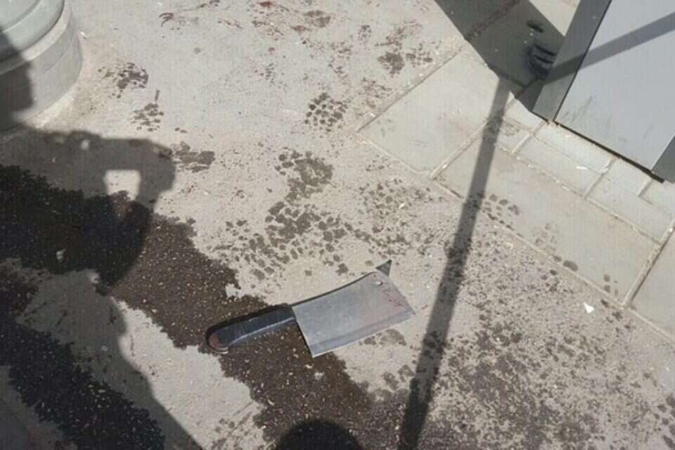 הסכין ששימש את המחבל // צילום: חטיבת דובר המשטרה // הסכין ששימש את המחבל ,
