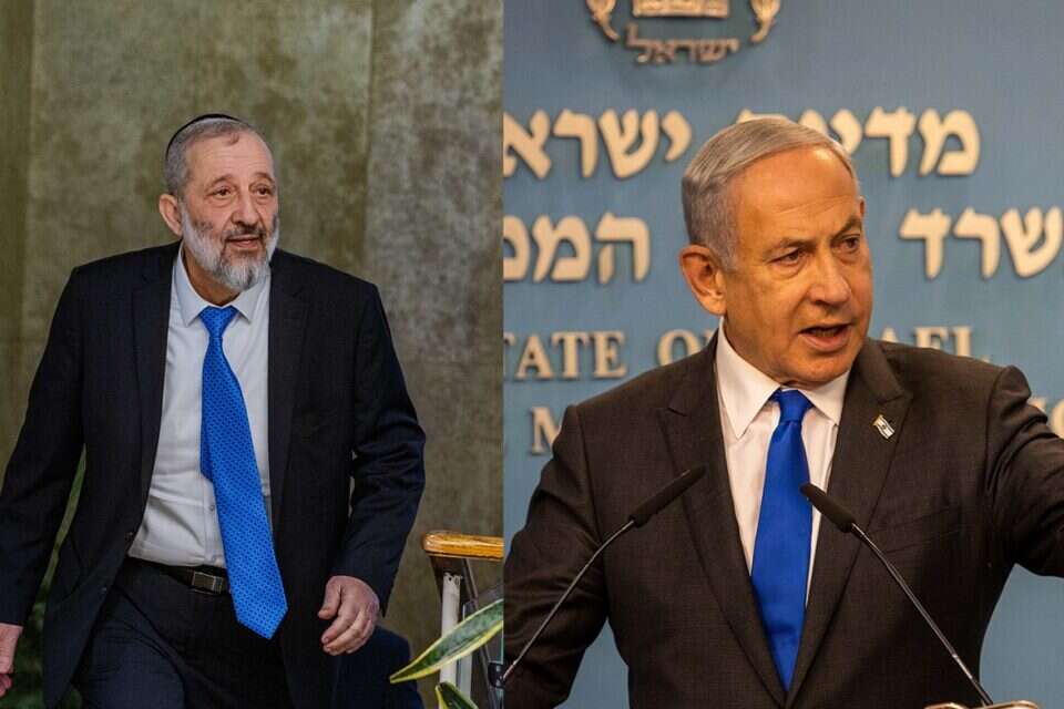 ראש הממשלה בנימין נתניהו והשר אריה דרעי , אורן בן חקון ואוליבייה פיטוסי, פלאש 90