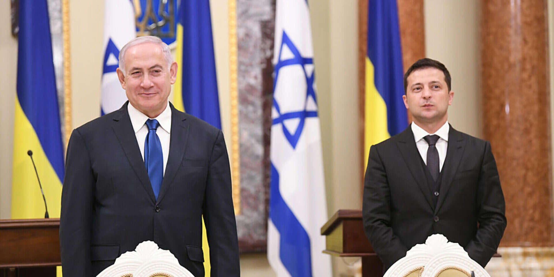 נשיא אוקראינה זלנסקי וראש הממשלה נתניהו (ארכיון) , עמוס בן גרשום/לע"מ
