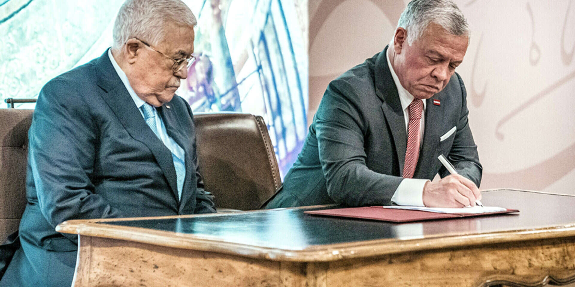 המלך עבדאללה ואבו מאזן (ארכיון)
