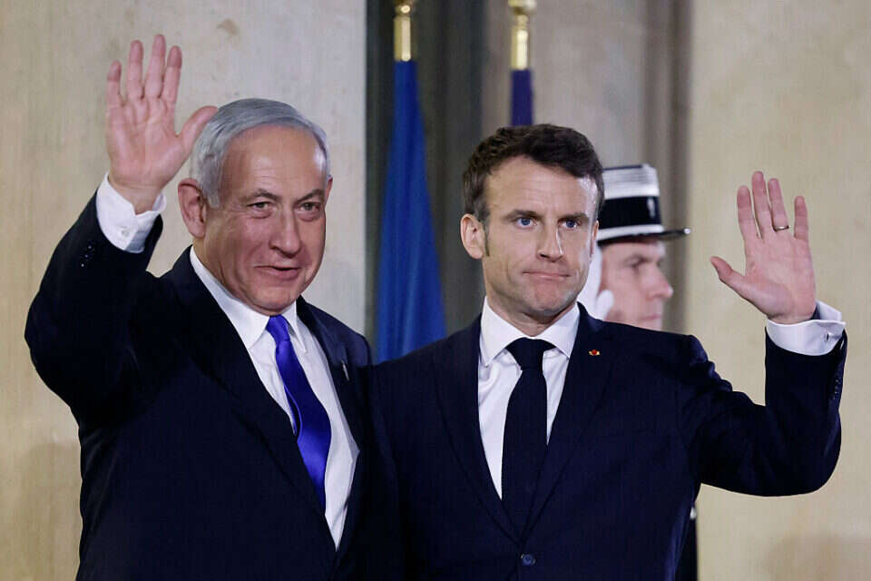 הנשיא מקרון ורה"מ נתניהו , אי.אף.פי
