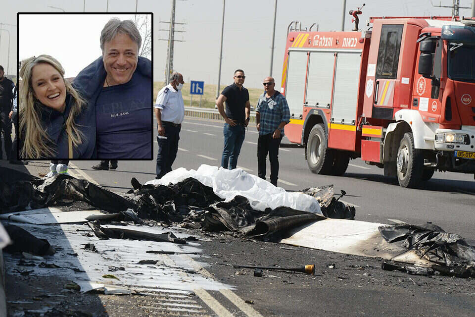 הזוג שושן על רקע זירת ההתרסקות , דודו גרינשפן; רשתות חברתיות