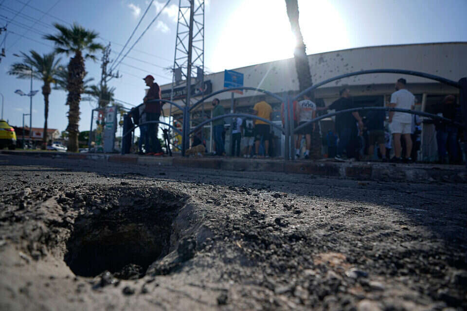 זירת פגיעה של רקטה בשלומי