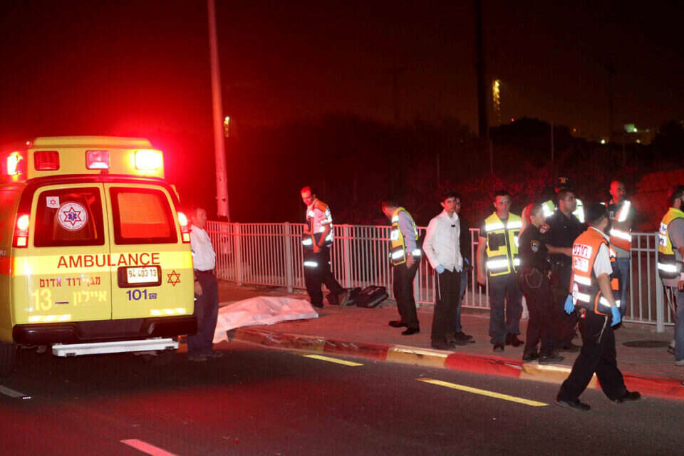 זירת התאונה בבאר יעקב // זירת התאונה בבאר יעקב, אמש ,