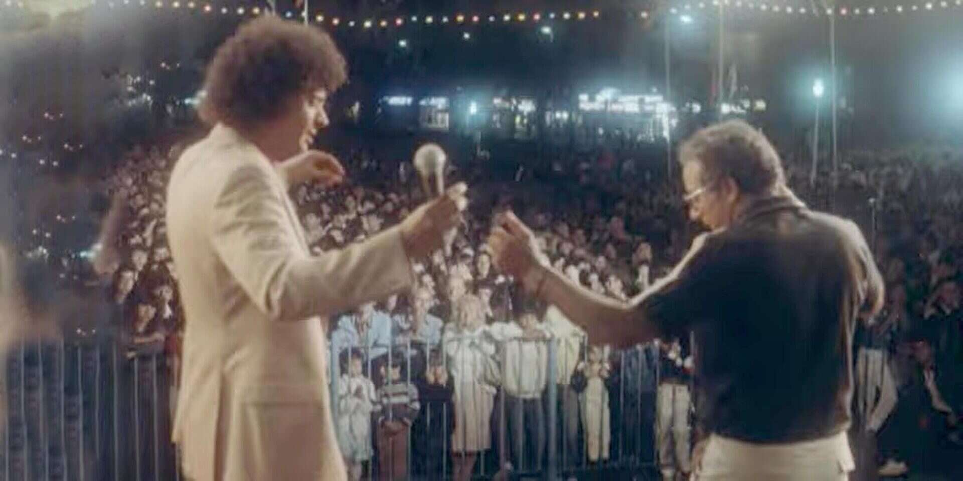דקלון (מימין) וחופני כהן ב"כאסח". העלילה נהגתה בעקבות כתבה בטלוויזיה \\ צילום מסך: יוטיוב ,