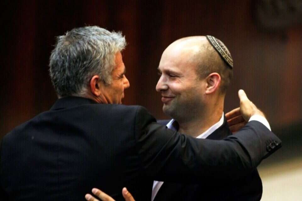 / בנט ולפיד, אתמול בכנסת. מה יעלה בגורל הברית המשותפת? , צילום: ליאור מזרחי /