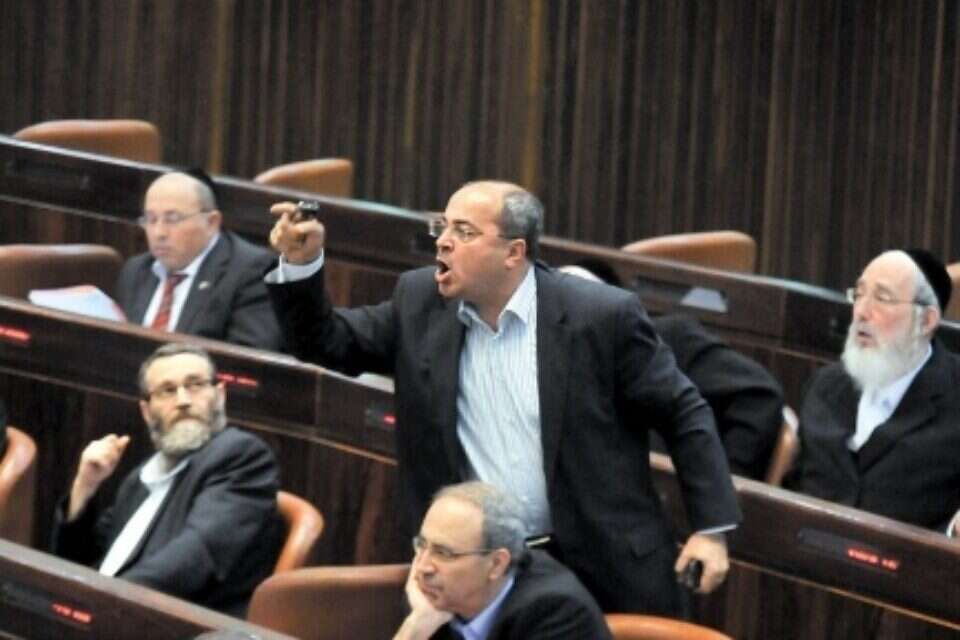 צילום: יואב ארי דודקביץ' // טיבי מתפרץ במליאה. ריבלין: "הפכנו בבואה לתיגרה בכיכר השוק" ,