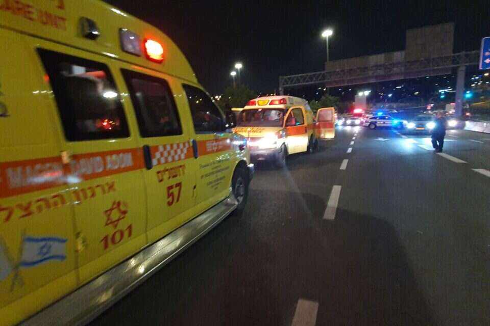 זירת התאונה בירושלים , תיעוד מצבעי מד"א