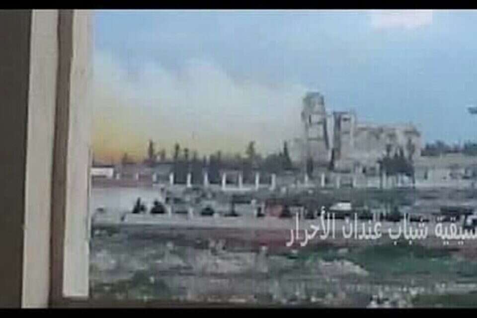 תיעוד: שניות לאחר הפיצוץ במתקן חיל האוויר הסורי // תיעוד: שניות לאחר הפיצוץ במתקן חיל האוויר הסורי ,