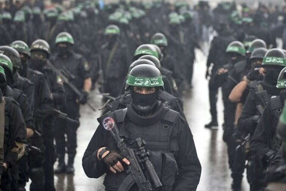 מצעד צבאי של הזרוע הצבאית של חמאס ברצועה , אי.אף.פי