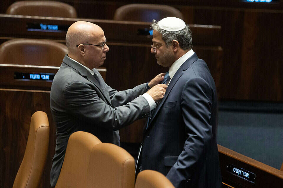 השר איתמר בן גביר וח"כ צביקה פוגל , אורן בן חקון