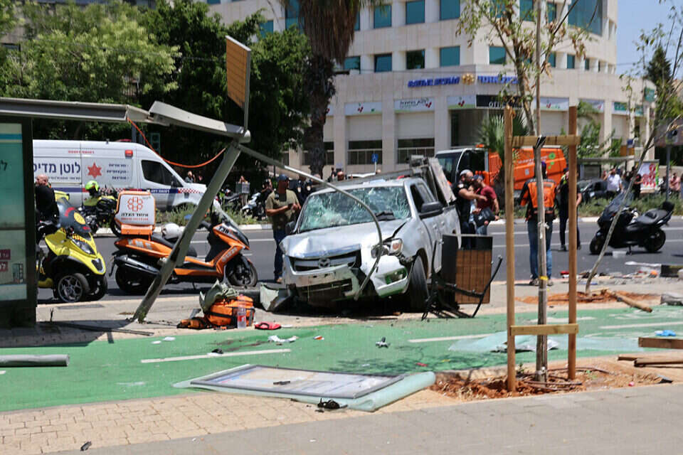 זירת הפיגוע בת"א