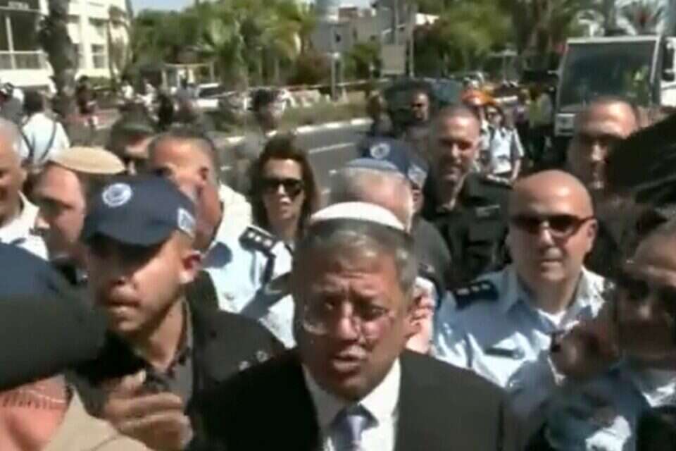 בן גביר בזירת הפיגוע , כאן 11, צילום מסך