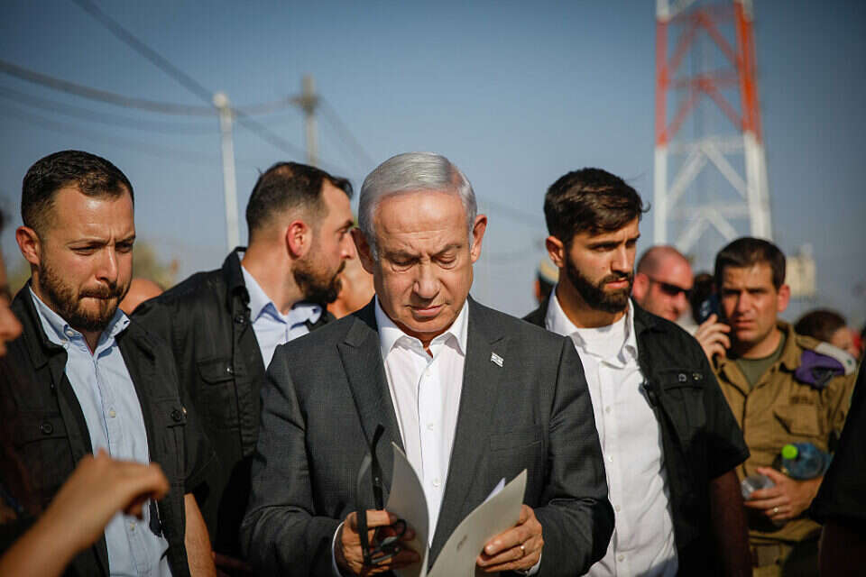 נתניהו בביקור במוצב ליד ג'נין , שיר טורם/פלאש90