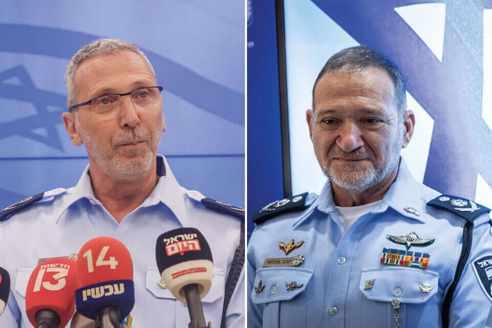 המפכ"ל שבתאי וניצב עמי אשד , יונתן זינדל/פלאש90 ויהושע יוסף